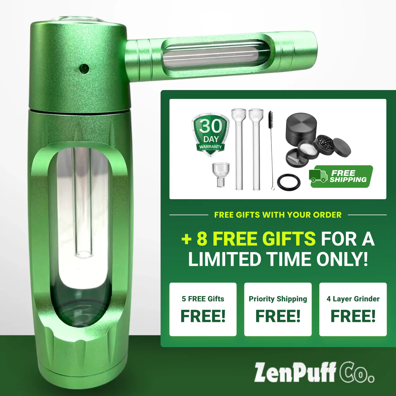 ZenPuff Co.™ Premium Glass & Aluminum Water Bottle
