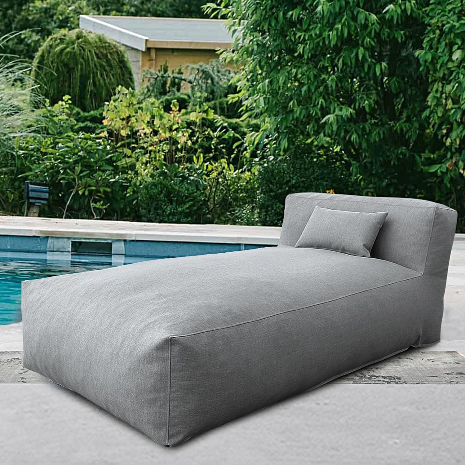 Patio Furniture Set Bean Bag Lounge Chair Sectional Conversation Patio Set Daybed Furniture Outdoor Sofa Couch High Density Foam Filling Modern Comfy Couch (Light Gray), Lounge