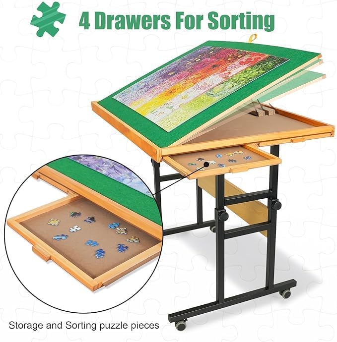 🔥Last Day Only $34 - ALL4JIG Jigsaw Puzzle Table with Legs