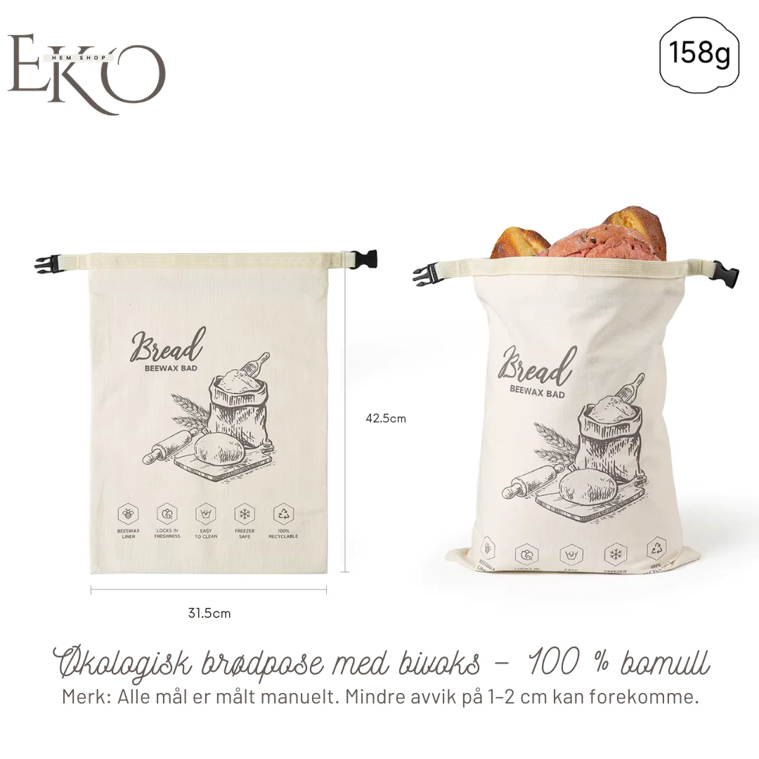 Økologisk bivoks brødpose – 100 % bomull