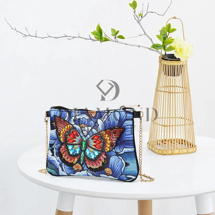 DIY Diamond Painting Leather Bag - Flowering Butterfly