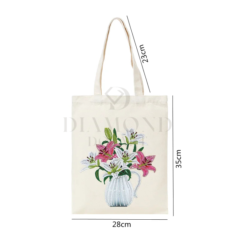 DIY Diamond Painting Canvas Tote Bag - Lilies