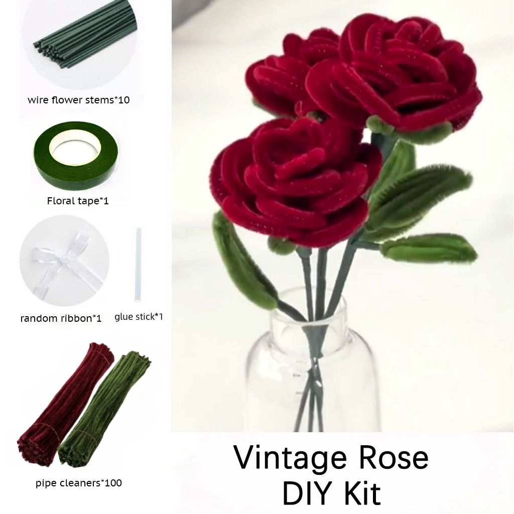 DIY Pipe Cleaners Kit - Vintage Rose