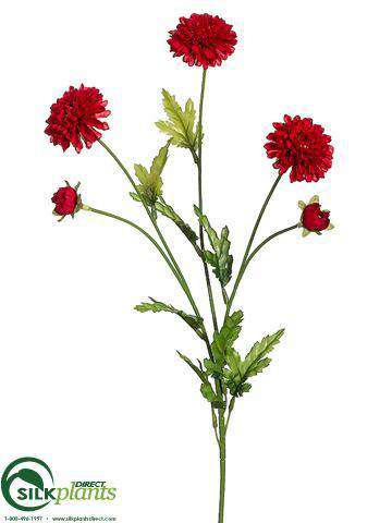 Silk Plants Direct Pompon Mum Spray - Yellow - Pack of 12