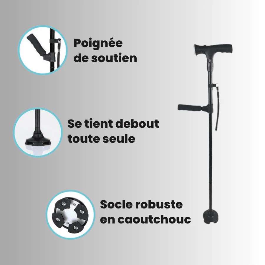La canne qui aide à vous lever seul et marcher sans peur de tomber