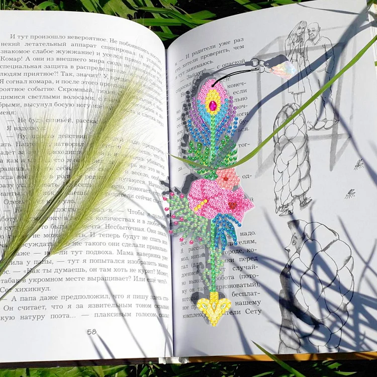 DIY Diamond Painting Feather Bookmark D