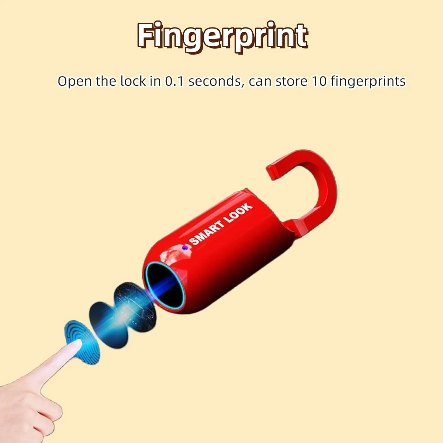 GorillaLock Slim Portable Keyless Biometric Fingerprint Padlock