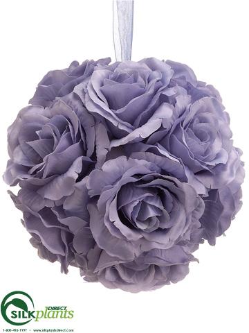 Silk Plants Direct Rose Kissing Ball - White - Pack of 6