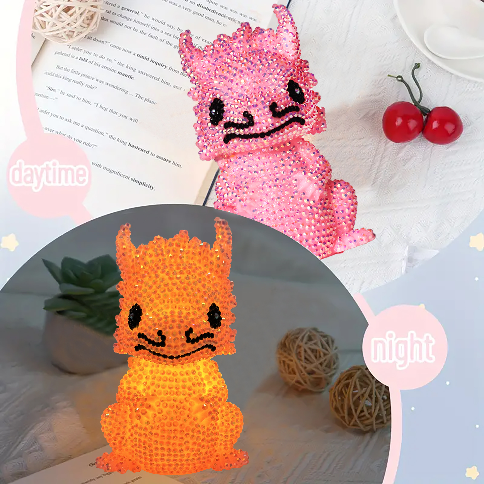 DIY Diamond Painting Night Light - Dragon