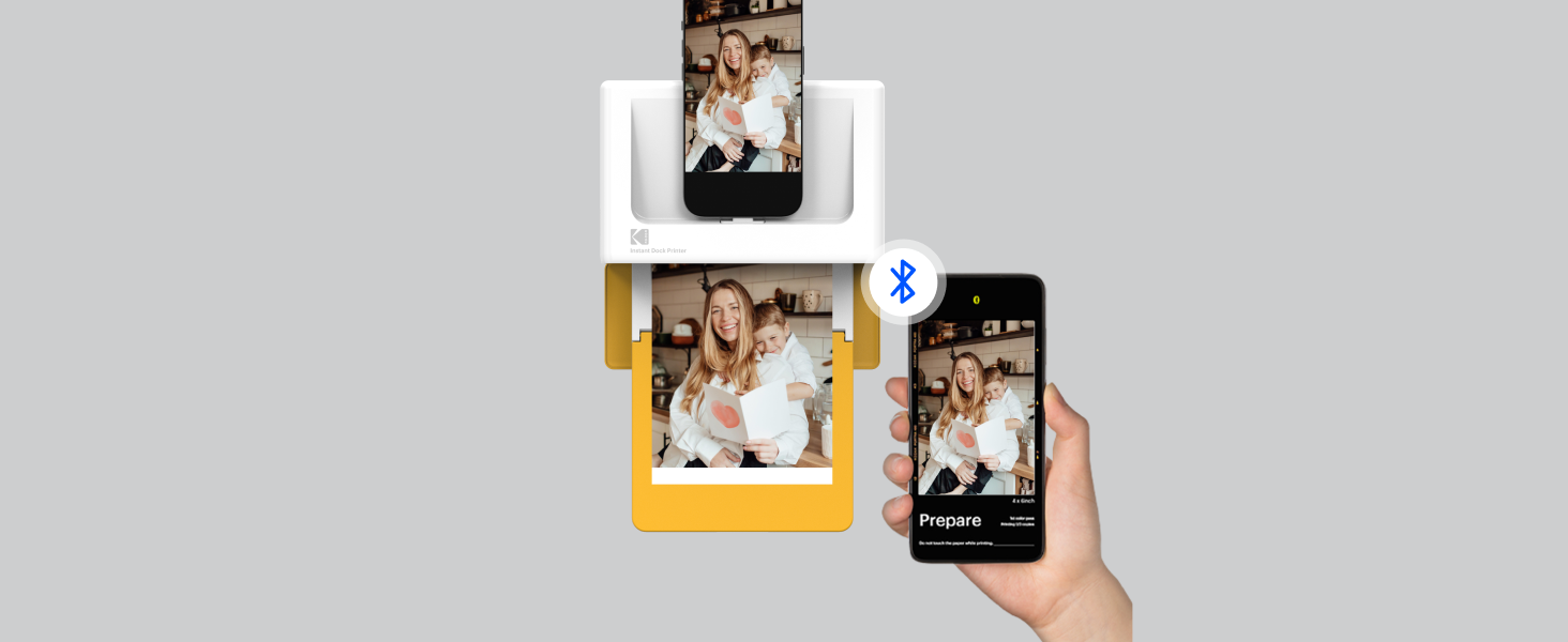 KODAK Dock Plus 4PASS Instant Photo Printer 4x6 Bundleck bluetooth for iphone android school home