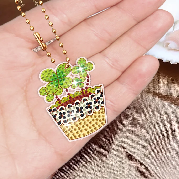 DIY Diamond Painting Keychain - Succulent