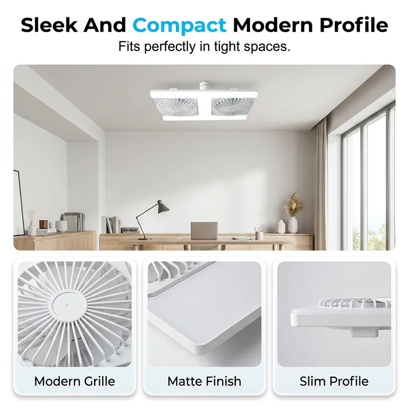 📢📢50% OFF !! ⏰ 2-in-1 LED Ceiling Fan Light – Dual Cooling, Ultra Bright, Tool-Free Install 🌀