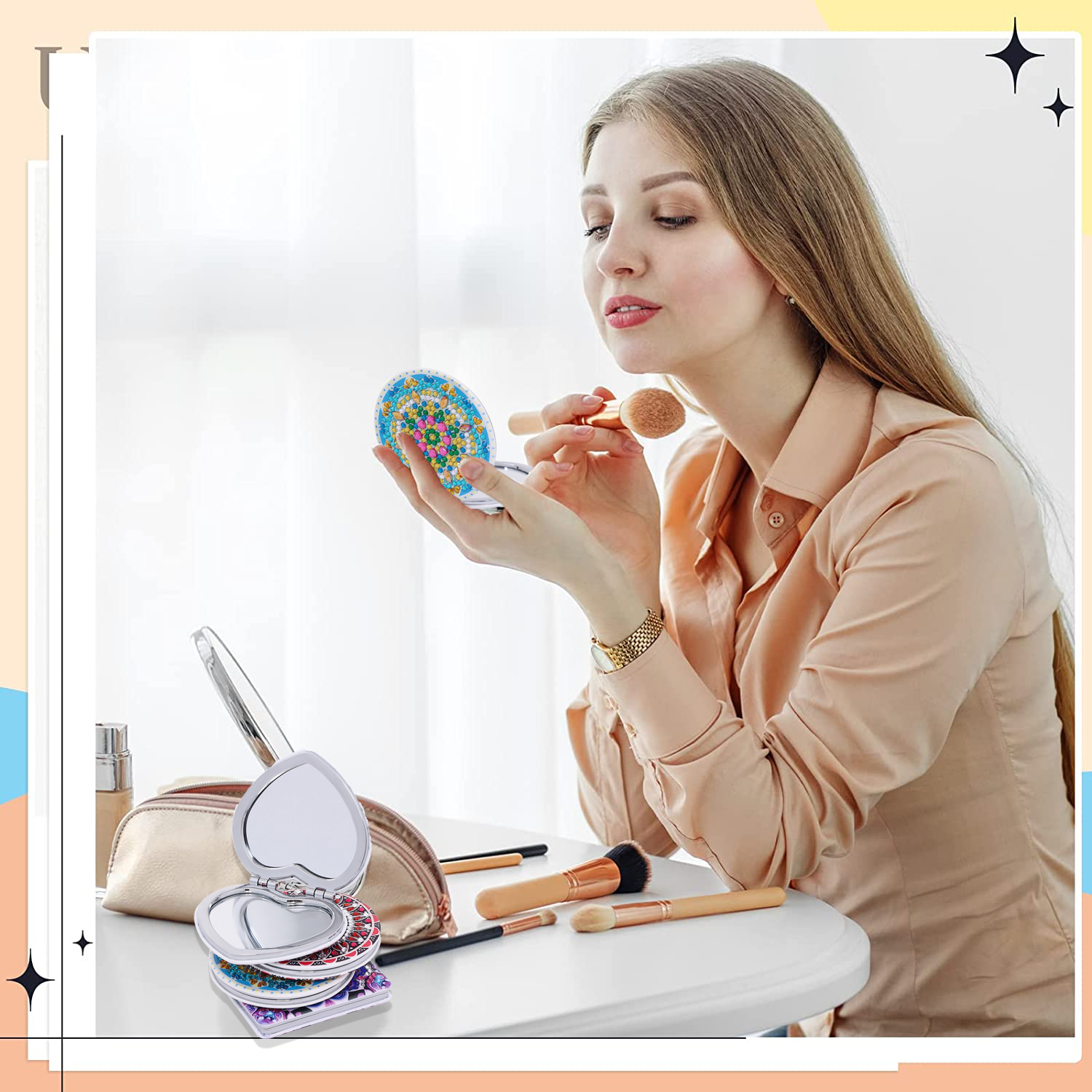 DIY Diamond Painting Compact Mirror - Mix and Match B