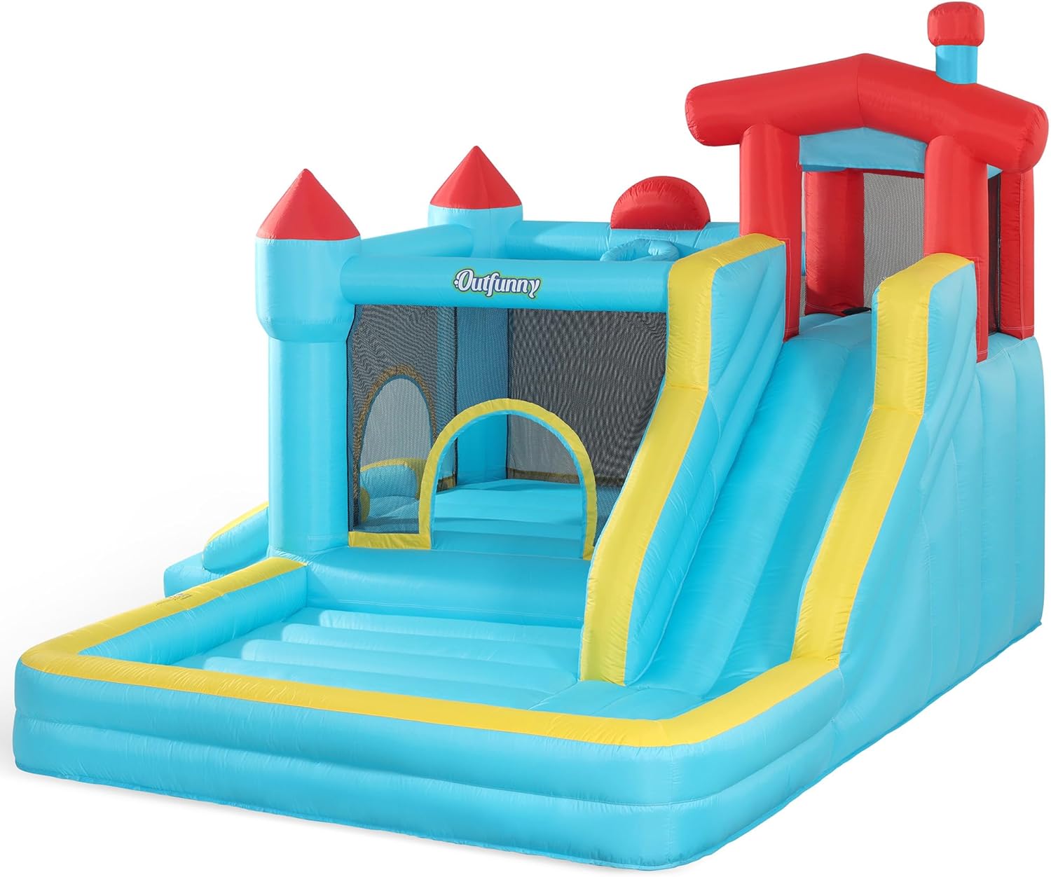 Bounce House with Slide, Inflatable Bouncy House for Kids 3-12, Outdoor & Indoor, 450W Blower