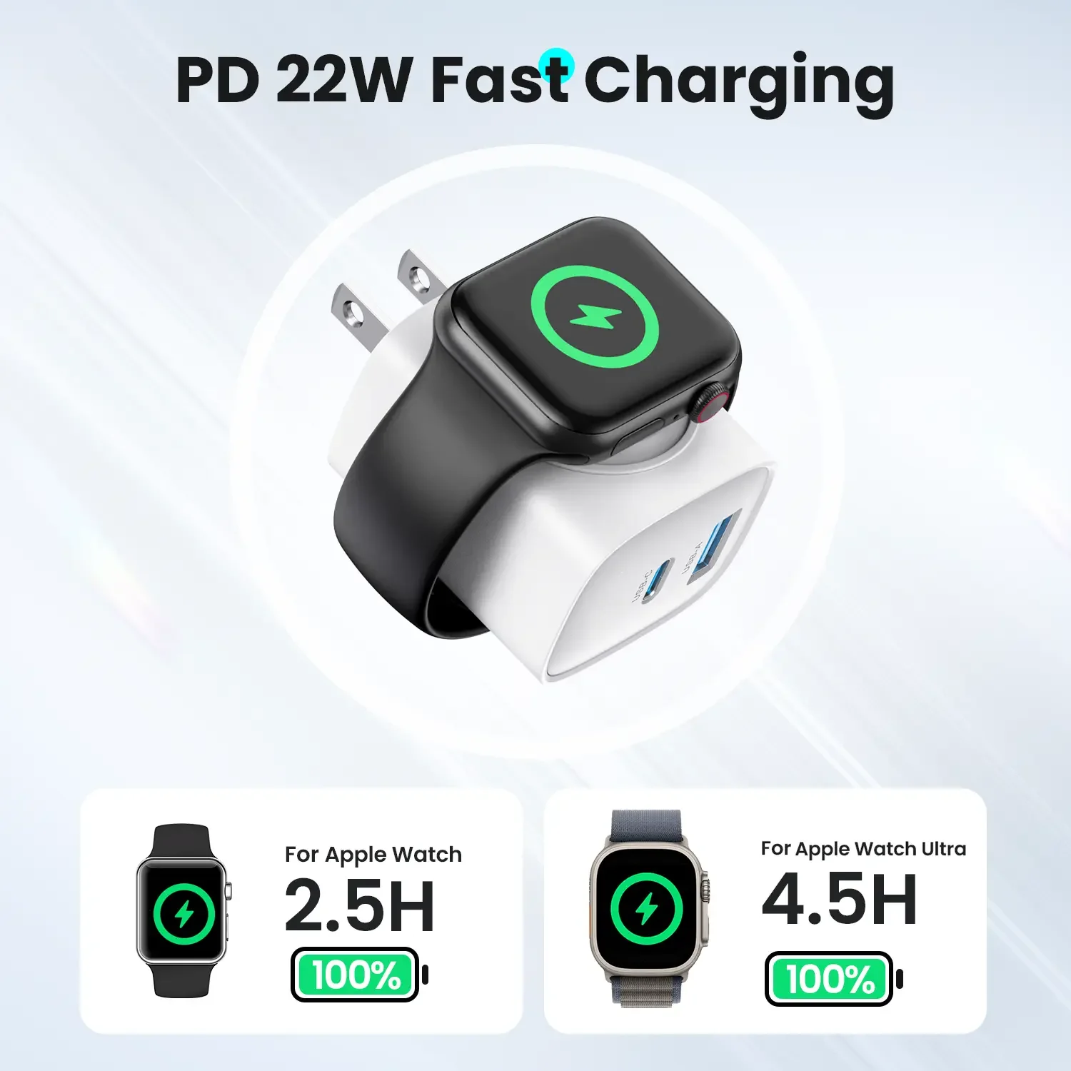 3-in-1 Magnetic Wireless Charger Plug with USB-C Fast Charging
