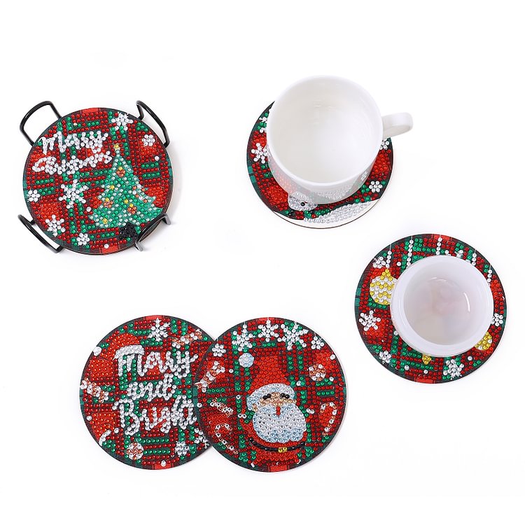 DIY Christmas G Diamond Painting Coasters