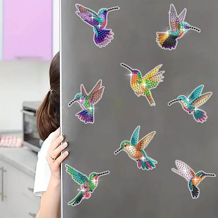 DIY Diamond Painting Fridge Stickers - Hummingbird