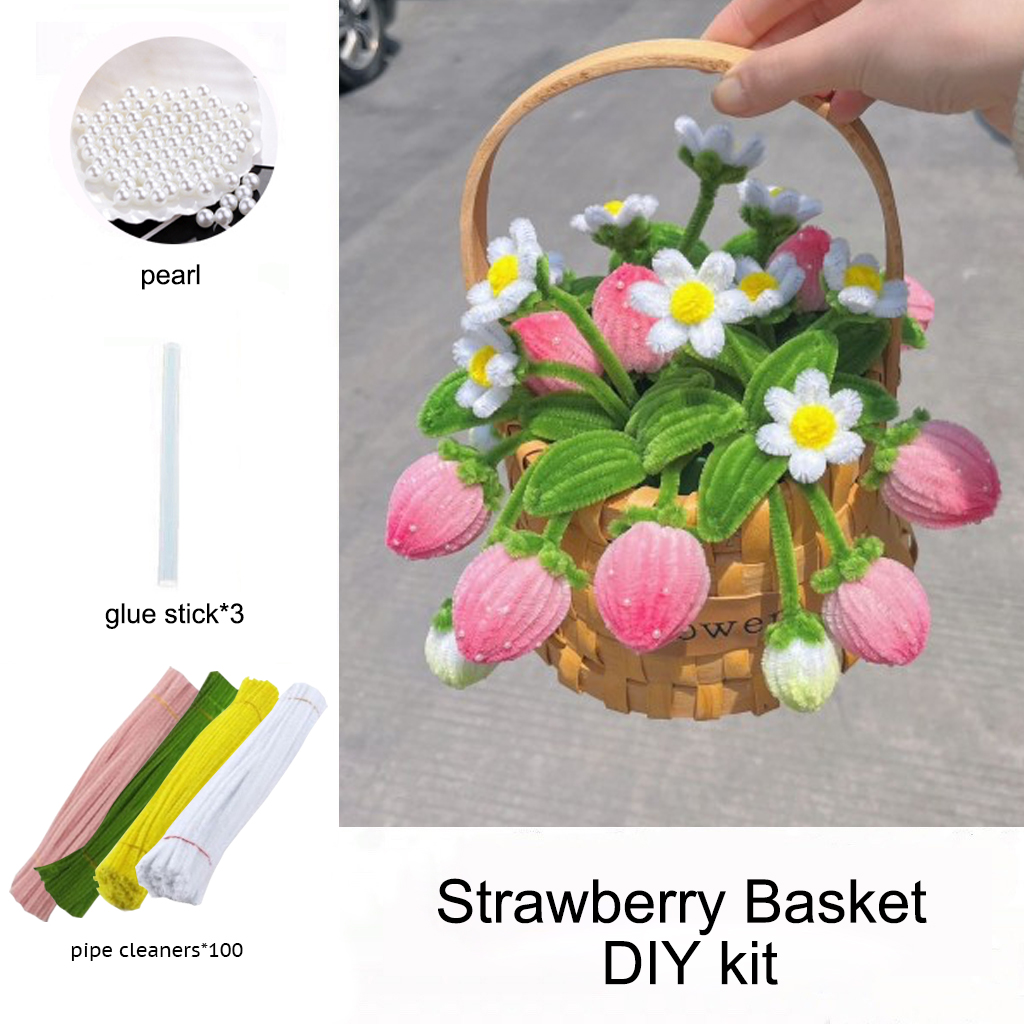 DIY Pipe Cleaners Kit - Strawberry Basket