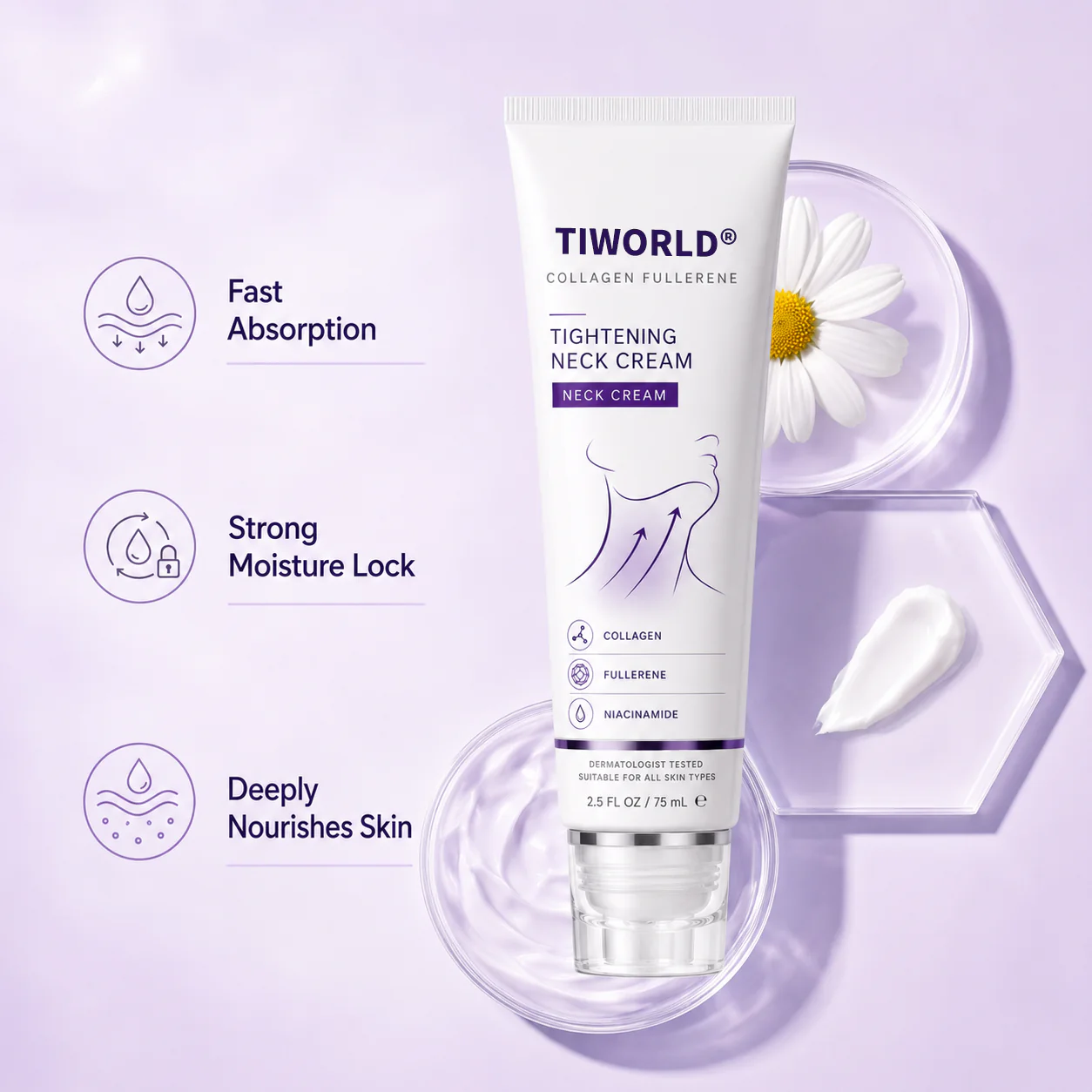 ✨ Tiworld™ Instant Neck Lift Cream  — 🧴 Infused with Retinol & Hyaluronic Acid | Firms the Neck, Reduces Wrinkles & Double Chin