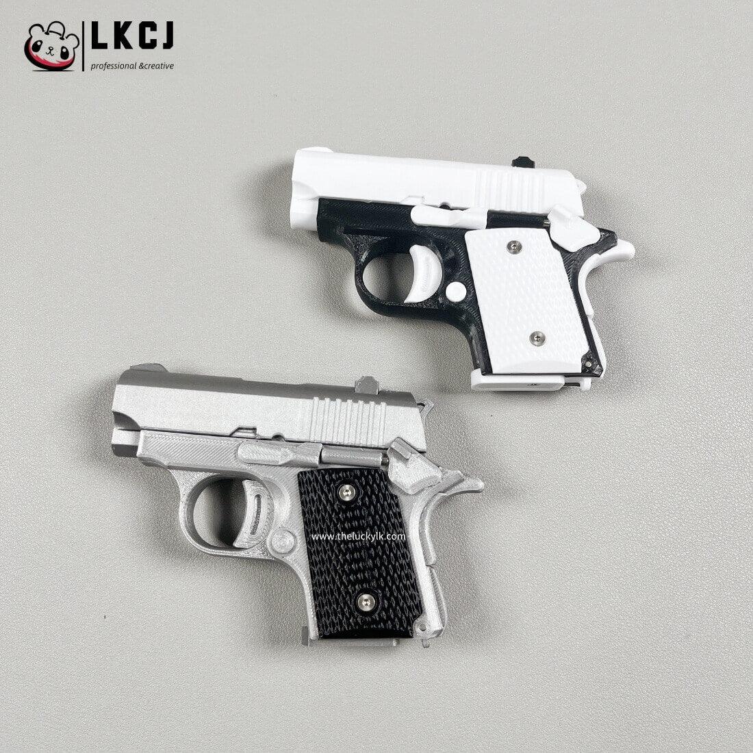 Real 3D Printed Mini 1911 Decompression Model Keychain, Non-launchable