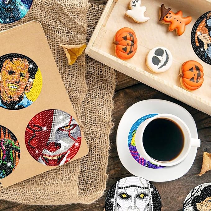 DIY Halloween Horror Diamond Painting Coasters