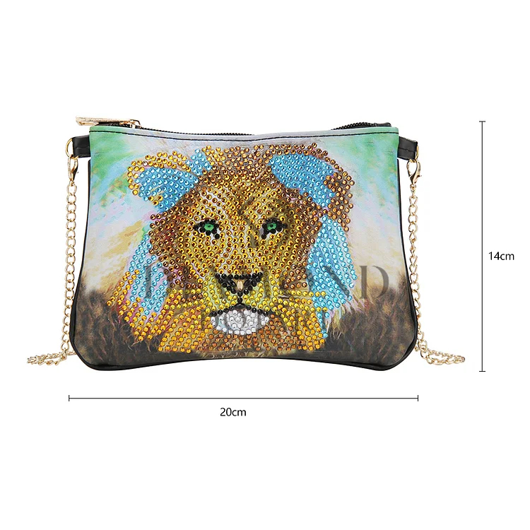 DIY Diamond Painting Leather Bag - Lion