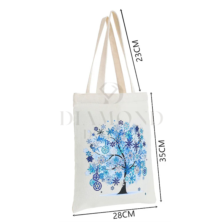 DIY Diamond Painting Canvas Tote Bag - Blue Tree