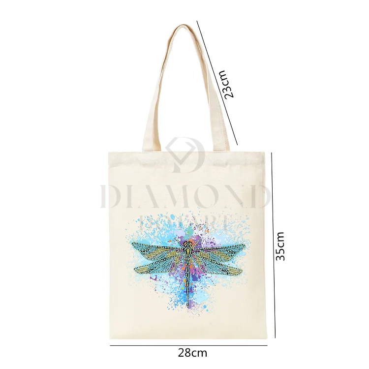 DIY Diamond Painting Canvas Tote Bag - Dragonfly