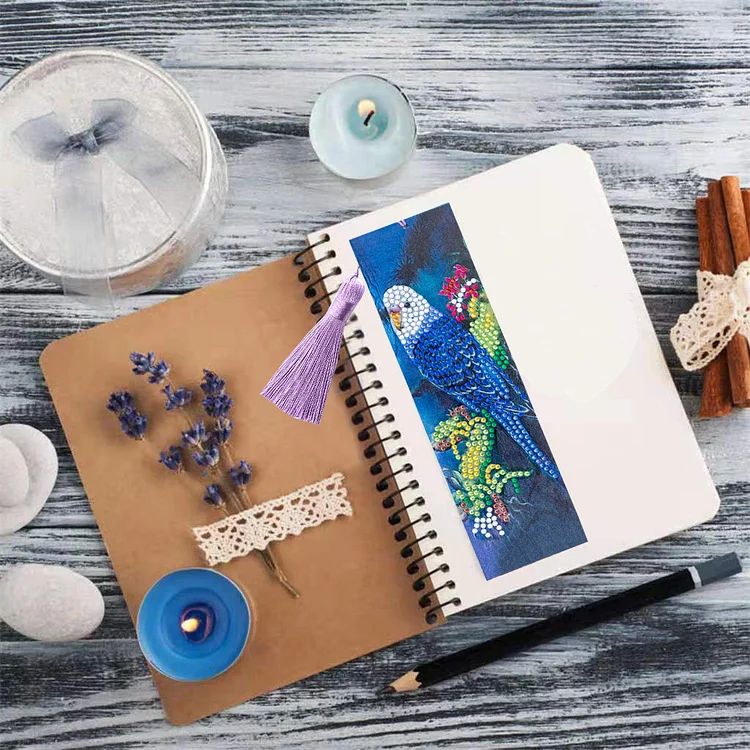 DIY Diamond Painting Bookmarks - Blue Parrot