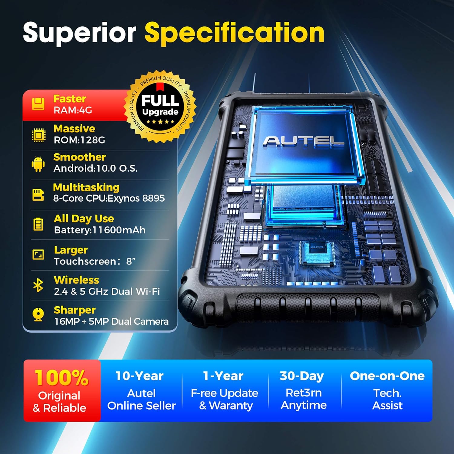 MaxiSys MS906 PRO Scanner, 2026 MS906Pro Same as MS906MAX, Top ECU Elite 2.0 of MS906BT MP900BT MP900 MS908S, Bidirectional 3K+ Test, OE All Sys, CAN FD DoIP, 36+ Service, AutoScan 2.0