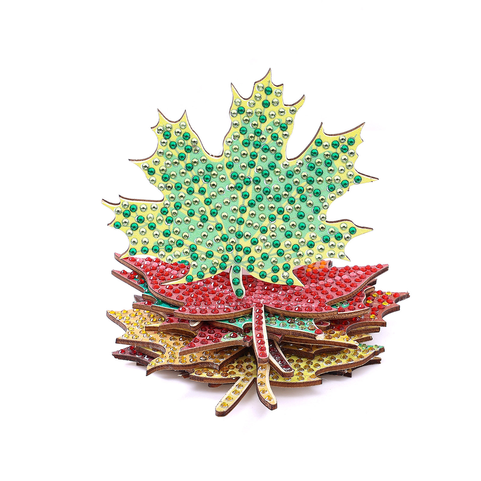DIY Leaves D Diamond Painting Coasters