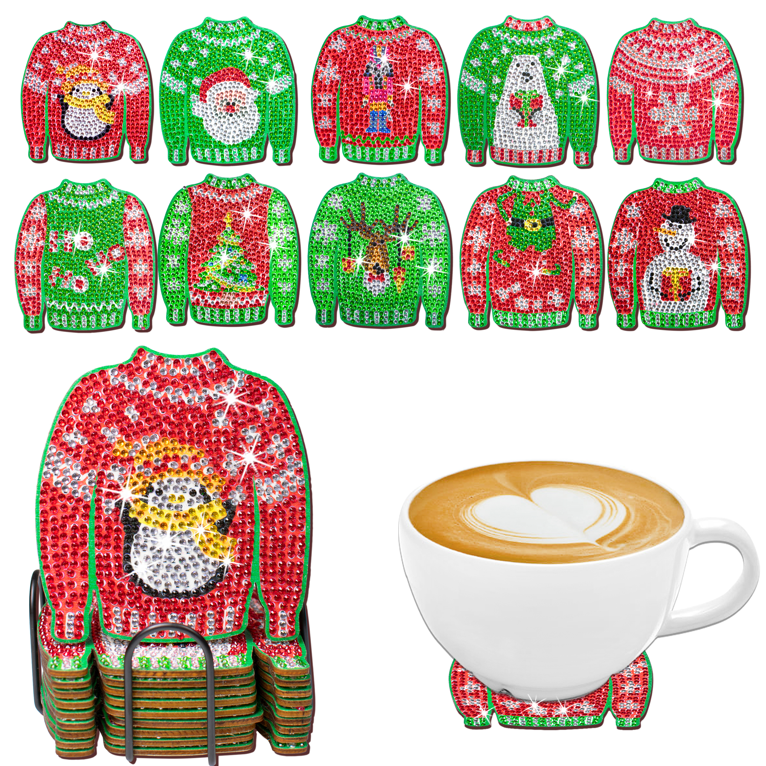 DIY Christmas Clothes A Diamond Painting Coasters