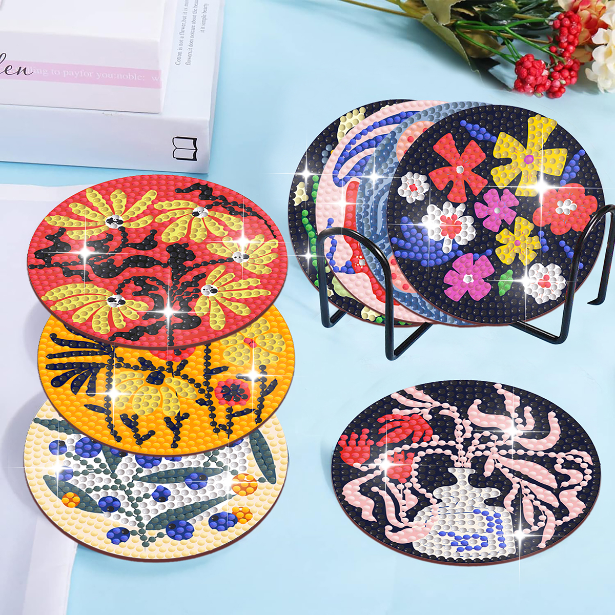 DIY Flowers I Diamond Painting Coasters