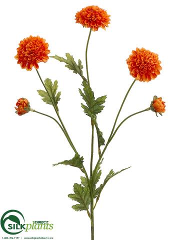 Silk Plants Direct Pompon Mum Spray - Yellow - Pack of 12