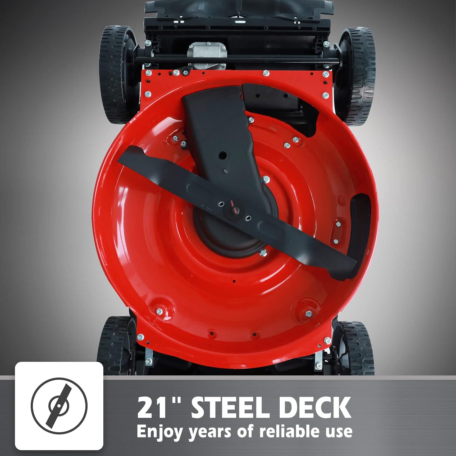 Gas Lawn Mower 21-Inch 144cc OHV Engine 3-in-1 Push Mower with Bagging