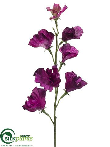 Silk Plants Direct Sweet Pea Spray - Lavender Dark - Pack of 12