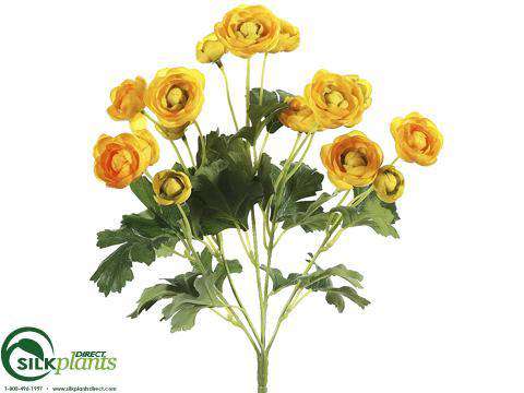 Silk Plants Direct Mini Ranunculus Bush - Pink - Pack of 12
