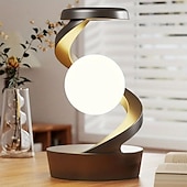 Hand-Wave Controlled LED Desk Lamp, Floating Rotating Light, Wireless Charging Base, RGB Colorful Atmosphere for Home Decor, Party, Office Use Rechargeable Battery Operate