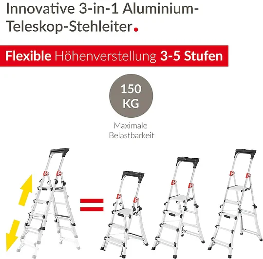 3-in-1 Aluminium Telescopic Ladder