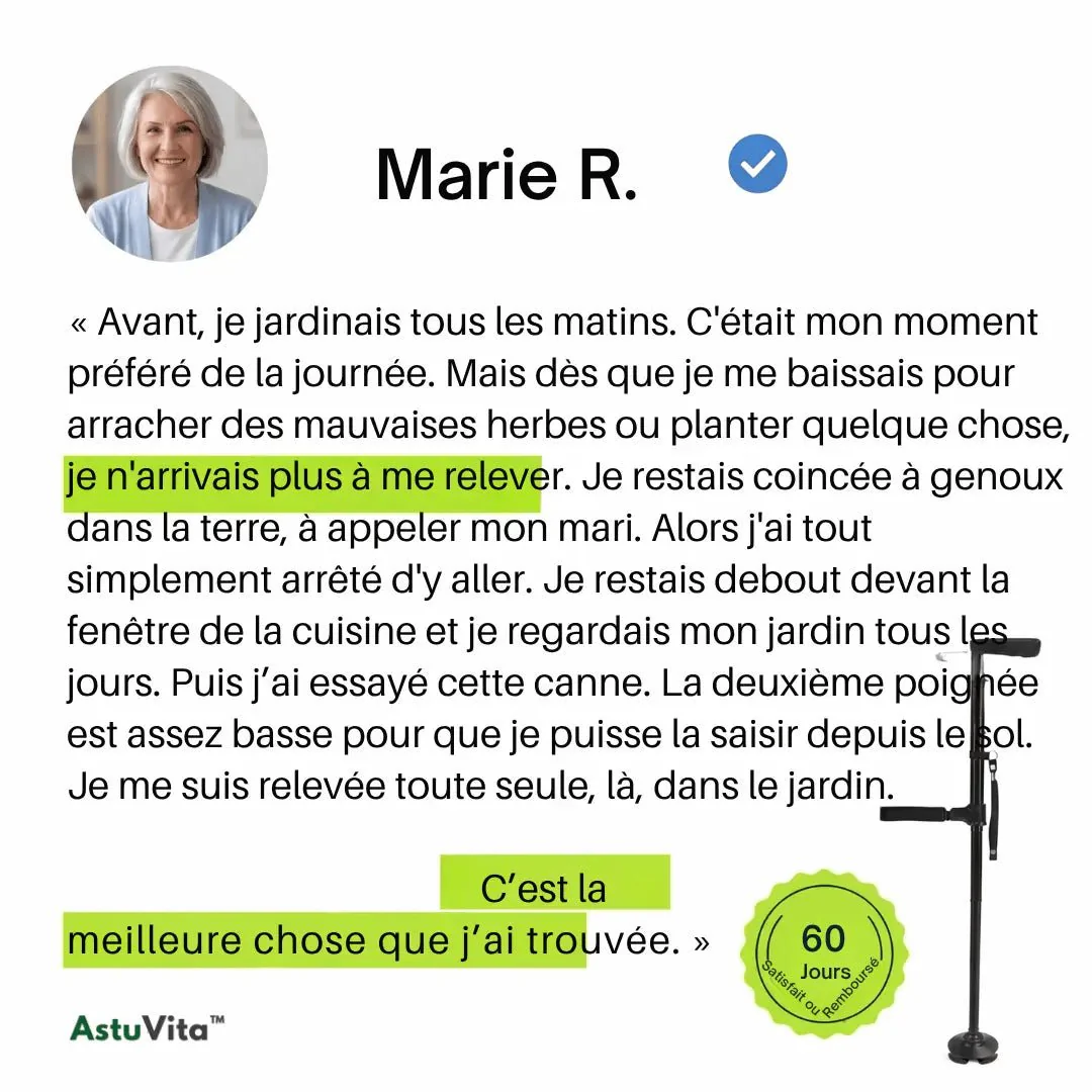 La canne qui aide à vous lever seul et marcher sans peur de tomber