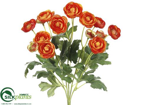 Silk Plants Direct Mini Ranunculus Bush - Pink - Pack of 12