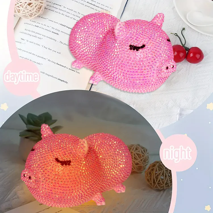 DIY Diamond Painting Night Light - Pig