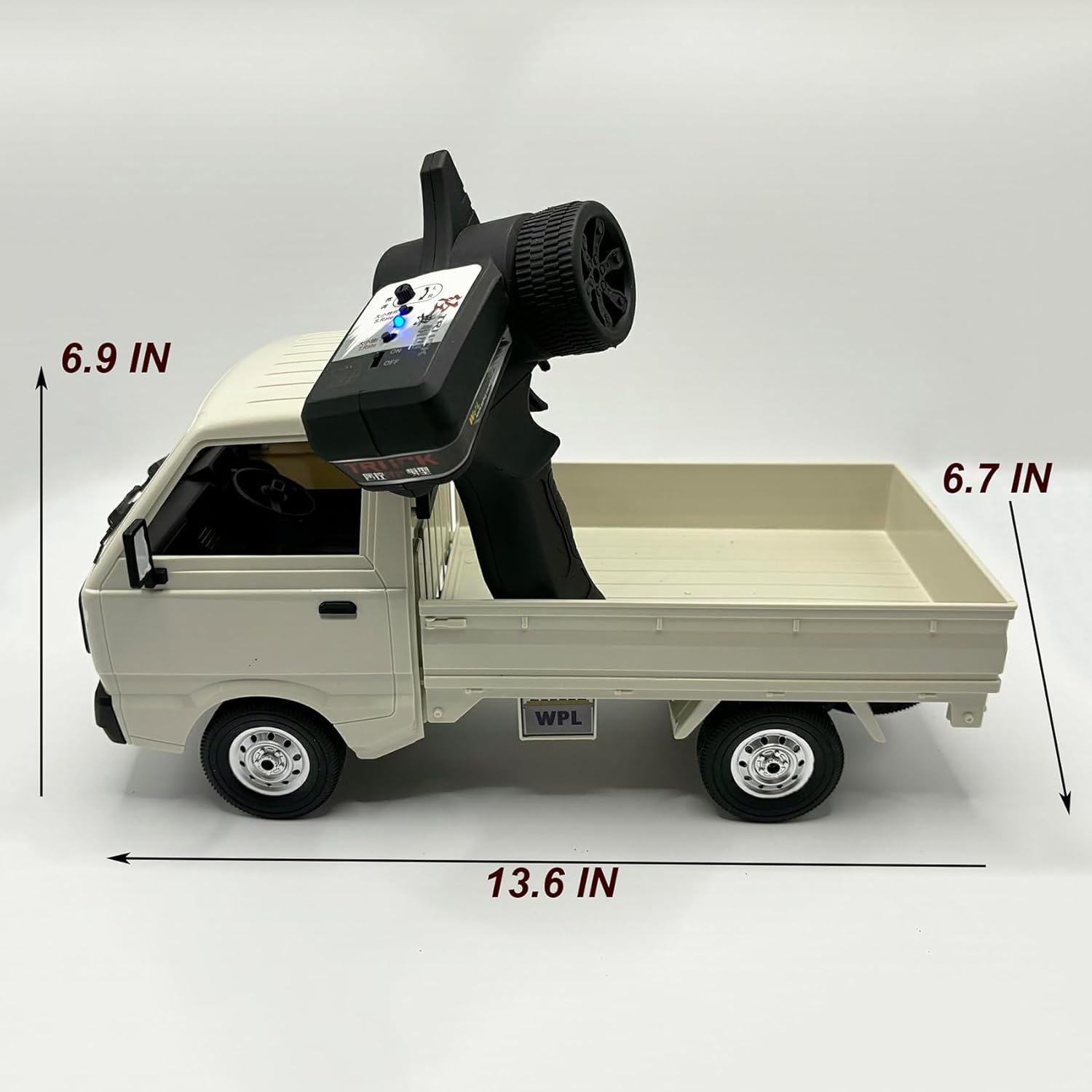 WPL RC Car 1/10 Scale RC Kei Truck Suzuki RC Drift Car WPL D14 Remote Control Car 4x4 Off Road Carry RTR 2.4 GHz Proportional Throttle Steering 280 Motor 4WD Hobby Grade Toys for Adult