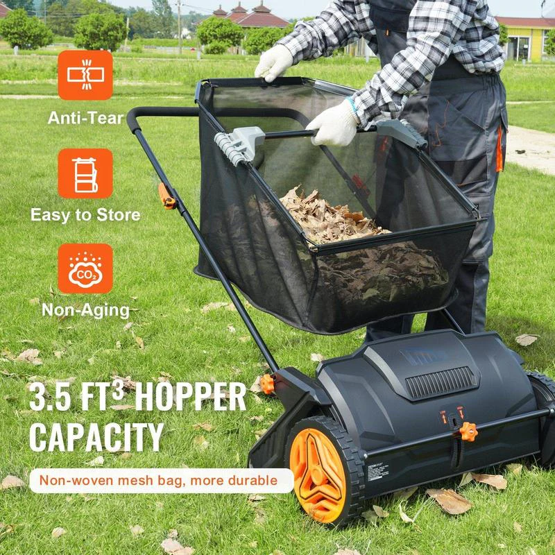 21-Inch Push Lawn Sweeper with 3.5 cu ft Collection Bag