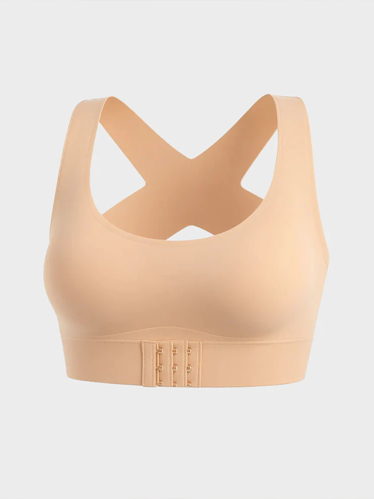Front Closure Cross Back Wireless Posture Bra