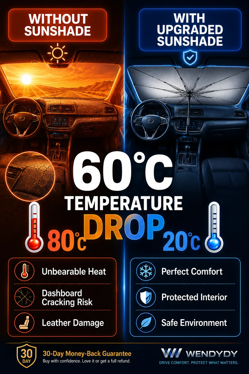 🔥Last Day 50% OFF - 2026 Upgraded Car Windshield Sun Shade Umbrella