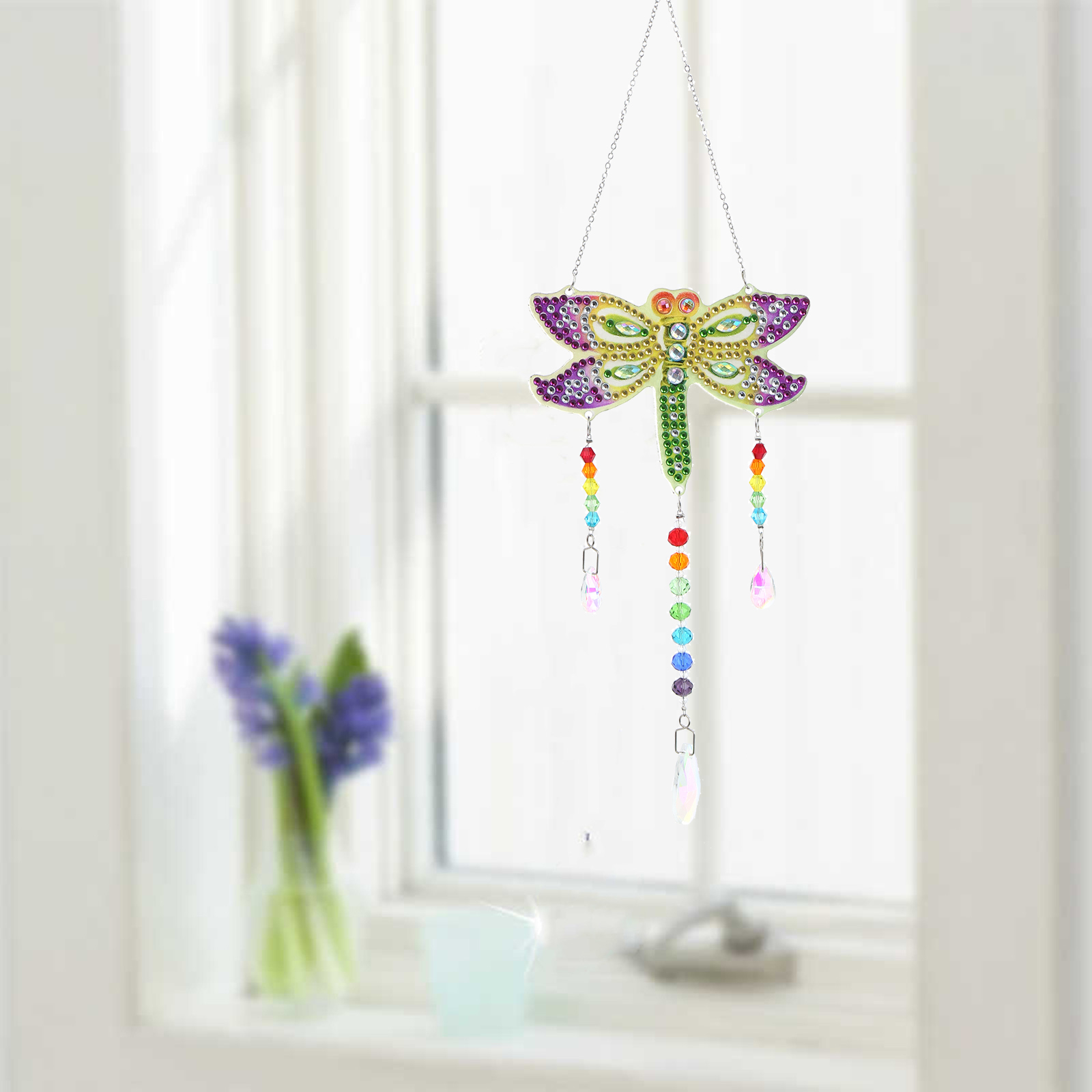 DIY Diamond Painting Wind Chime - Dragonfly