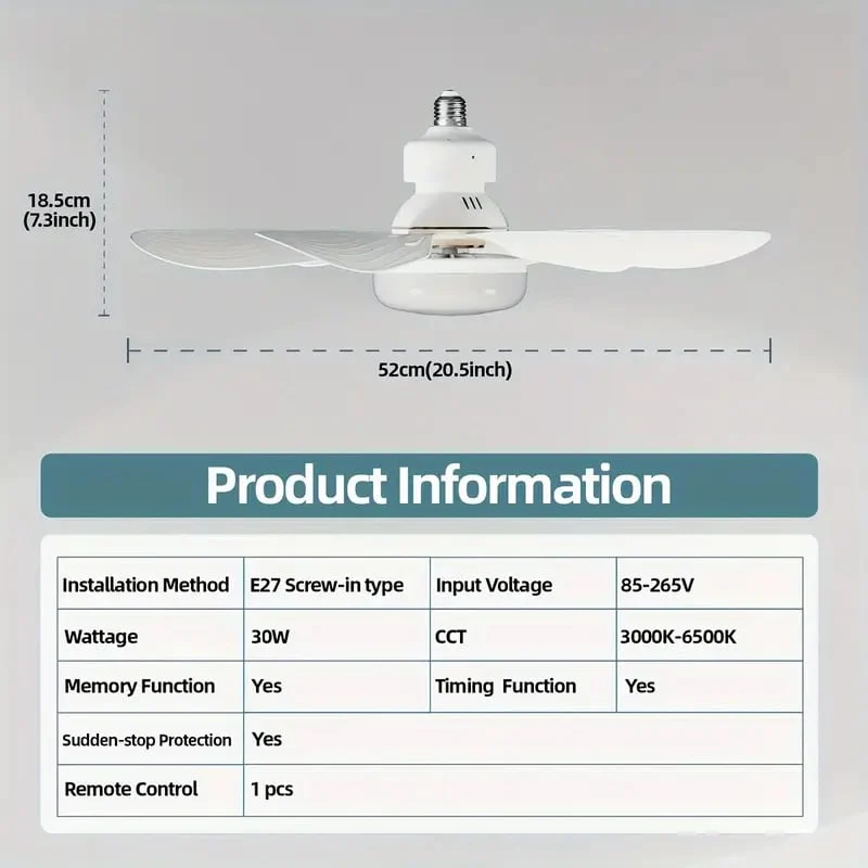 🏆LAST DAY SALE 49% OFF🔥SmartBreez™ 40W LED Ceiling Fan Light – 20.5” Ultra-Quiet with Remote 🎯 | E27 + FREE B22 Adapter 🔌 | For Bedroom 😴, Kitchen 👩‍🍳 & Garage 🛠️ – UK Ready! 🇬🇧