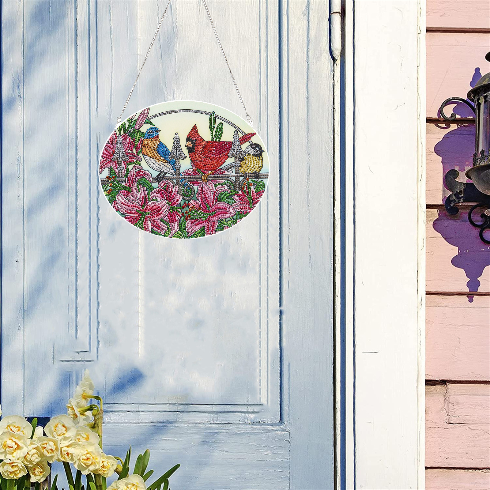DIY Diamond Painting Wall Hanging - Flowers and Birds