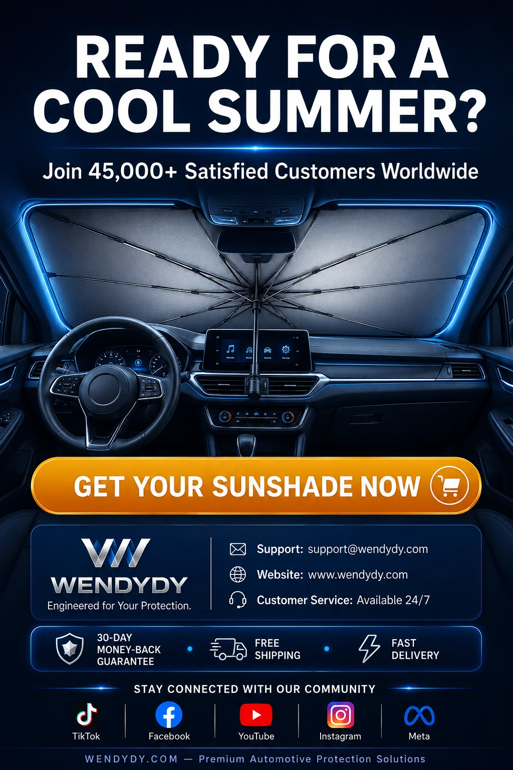 🔥Last Day 50% OFF - 2026 Upgraded Car Windshield Sun Shade Umbrella